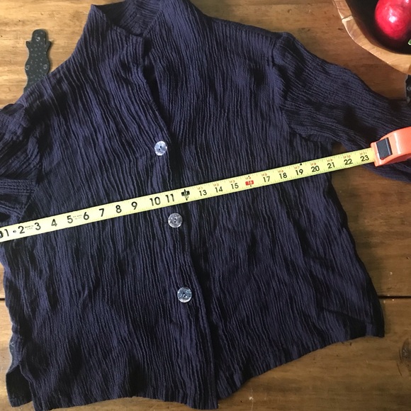 Fridaze Womens Linen Jacket Size L XL BlacK Button up Lagenlook Art to Wear - Picture 8 of 9